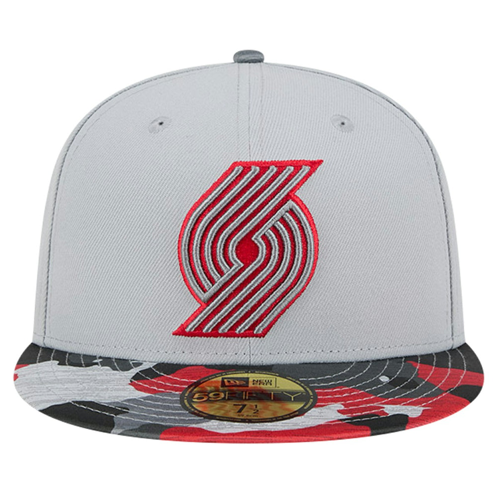 Portland Trail Blazers Active Color Camo Visor 59FIFTY Fitted Hat Gray
