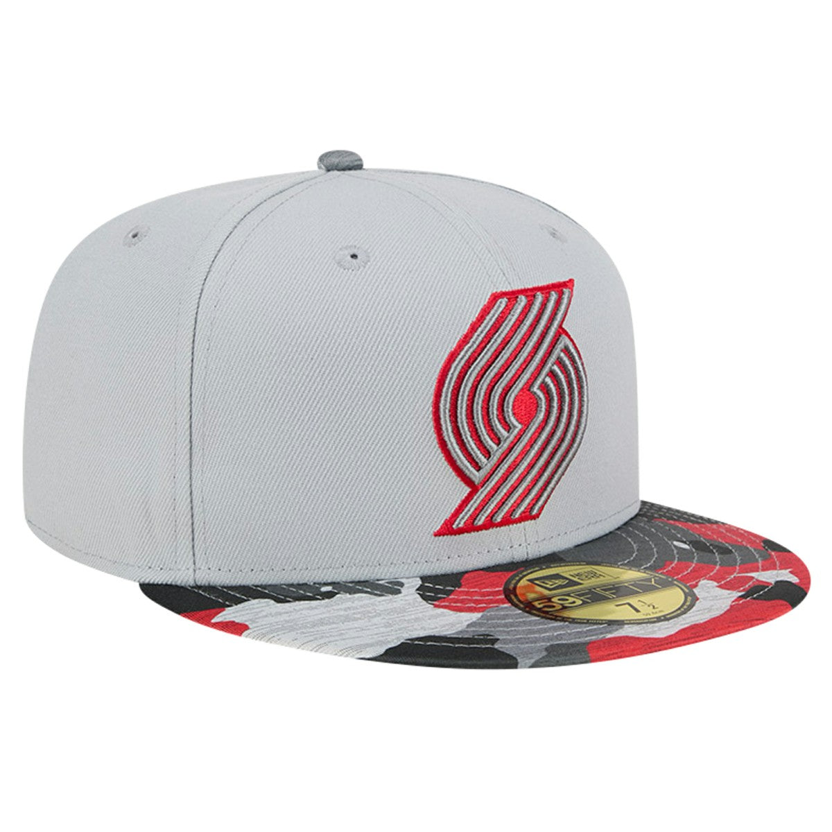 Portland Trail Blazers Active Color Camo Visor 59FIFTY Fitted Hat Gray