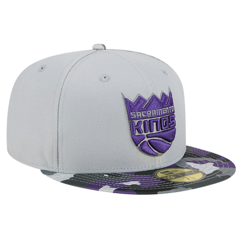 Sacramento Kings Active Color Camo Visor 59FIFTY Fitted Hat Gray