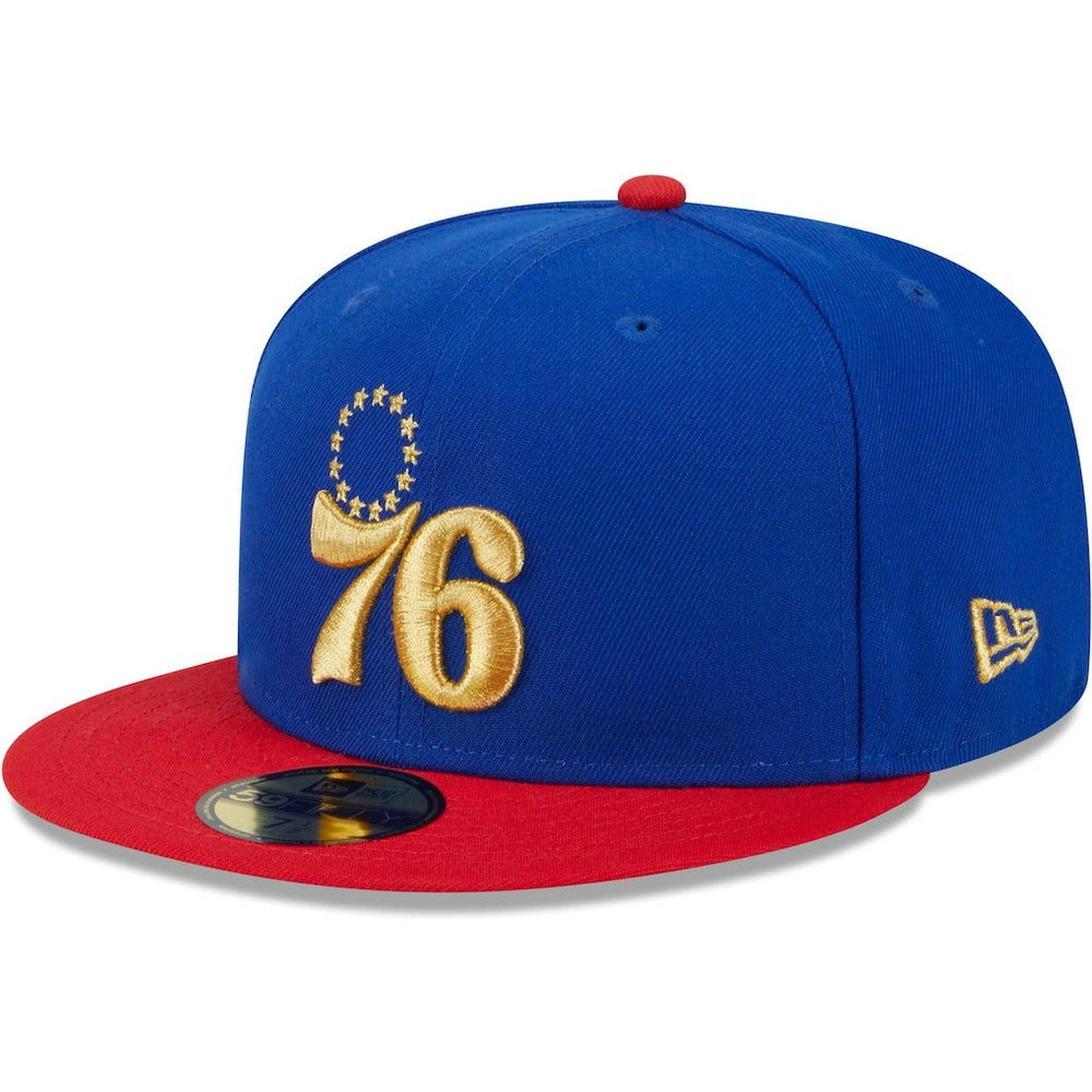 Philadelphia 76ers Gameday Gold Pop Stars 59FIFTY Fitted Hat Royal/Red