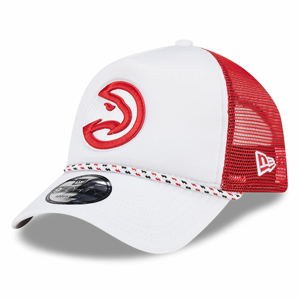 Atlanta Hawks Court Sport Foam A-Frame 9FORTY Adjustable Trucker Hat White/Red