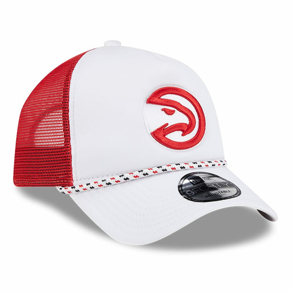 Atlanta Hawks Court Sport Foam A-Frame 9FORTY Adjustable Trucker Hat White/Red