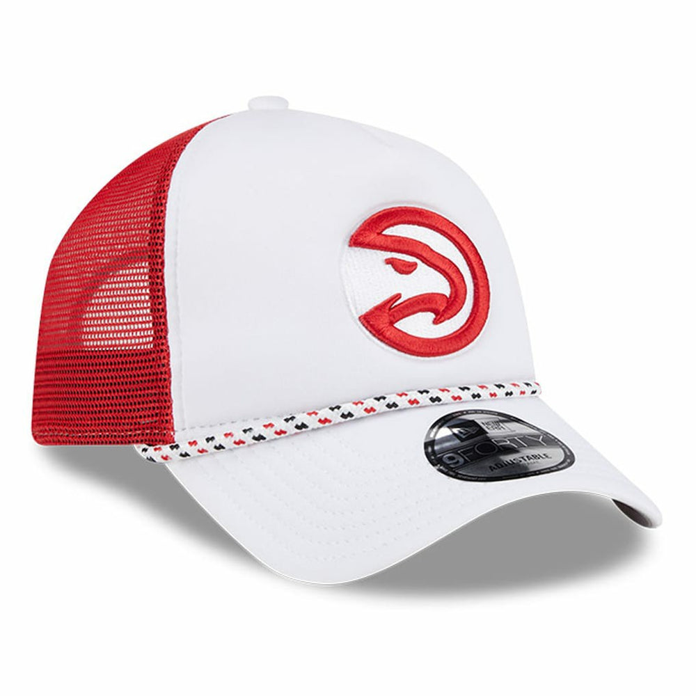 Atlanta Hawks Court Sport Foam A-Frame 9FORTY Adjustable Trucker Hat White/Red