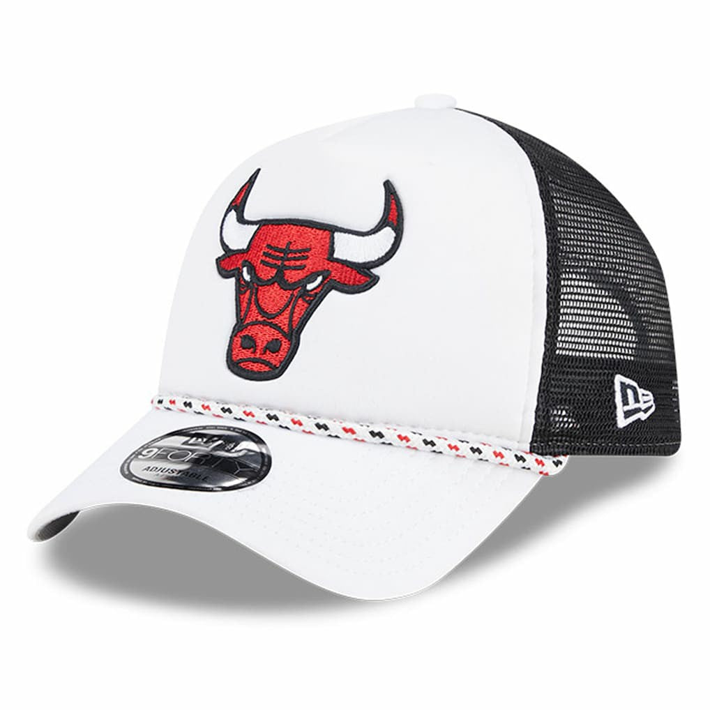 Chicago Bulls Court Sport Foam A-Frame 9FORTY Adjustable Trucker Hat White/Black