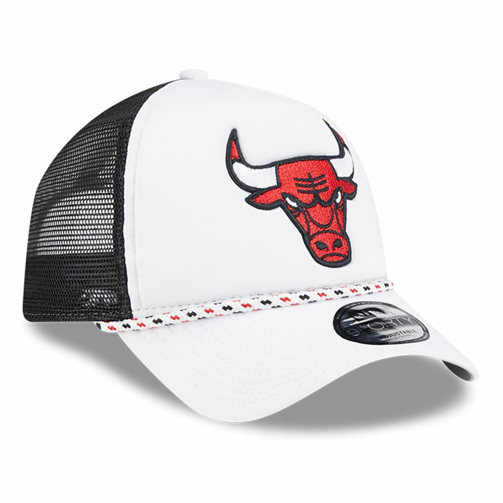 Chicago Bulls Court Sport Foam A-Frame 9FORTY Adjustable Trucker Hat White/Black