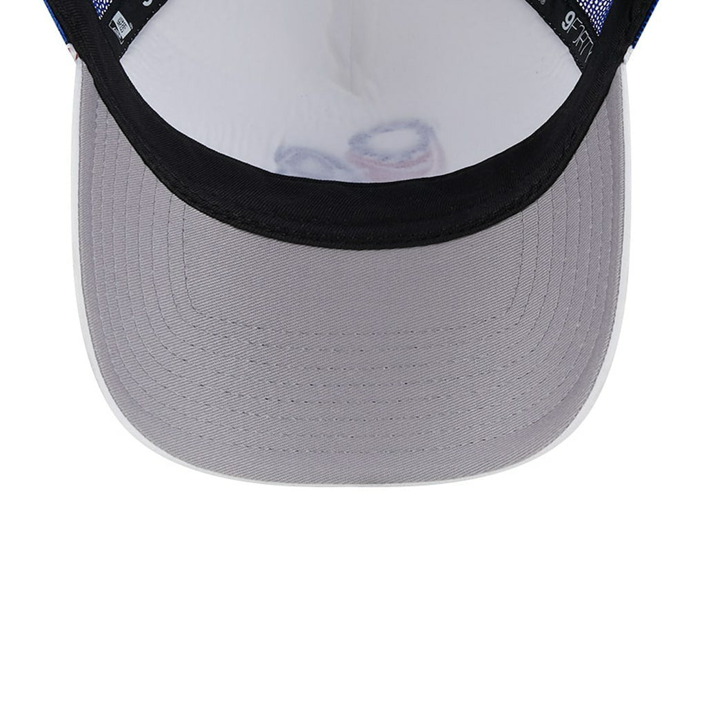 Philadelphia 76ers Court Sport Foam A-Frame 9FORTY Adjustable Trucker Hat White/Royal