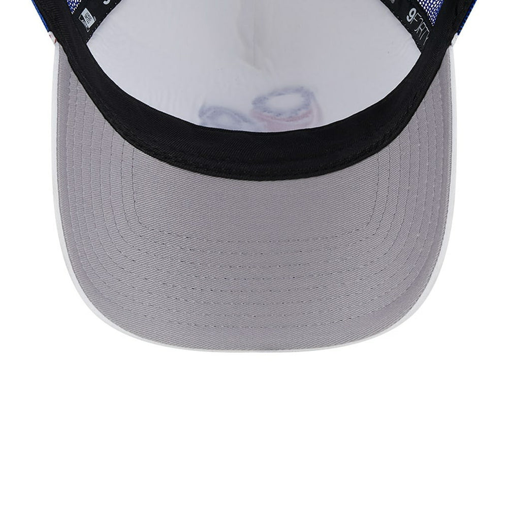 Philadelphia 76ers Court Sport Foam A-Frame 9FORTY Adjustable Trucker Hat White/Royal