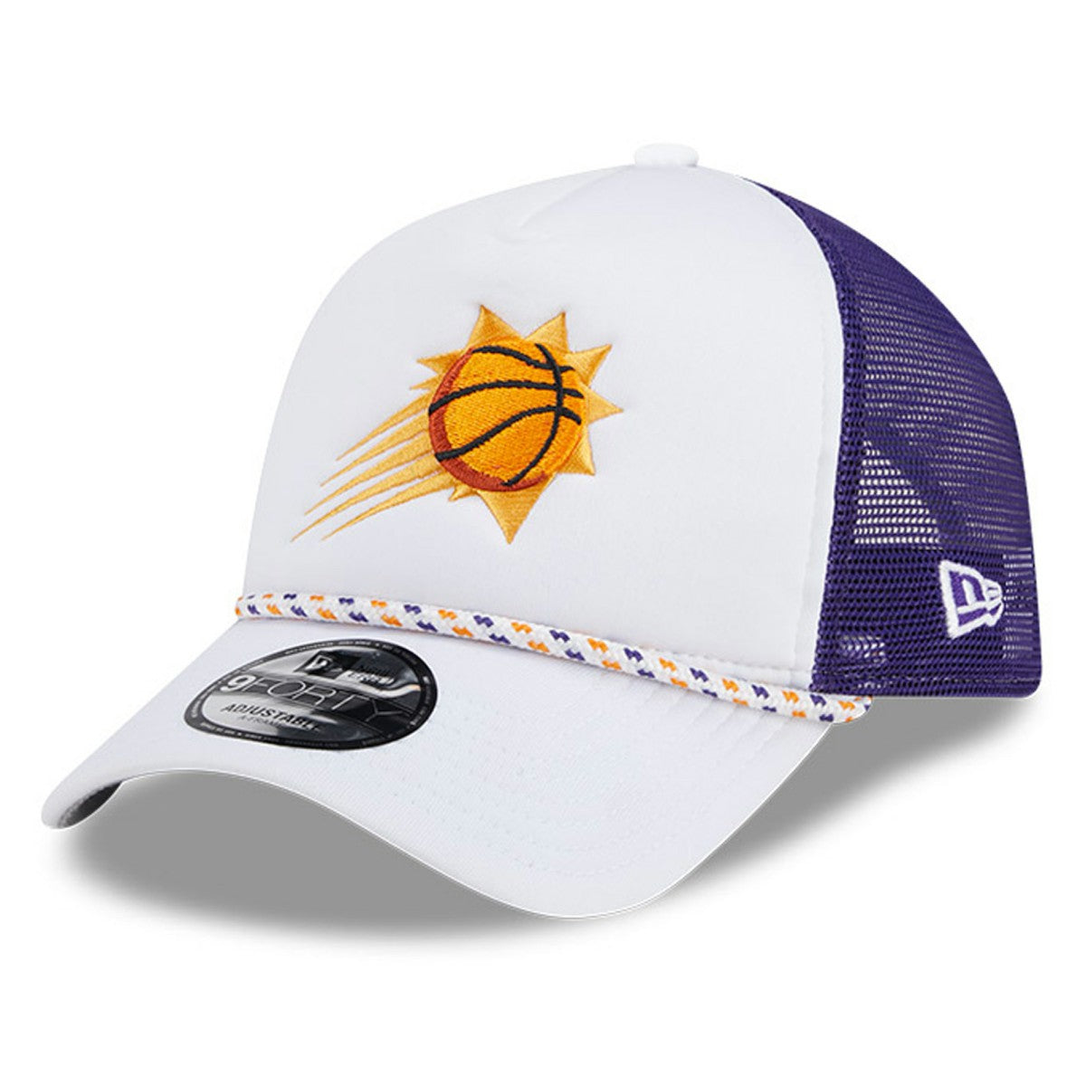 Phoenix Suns Court Sport Foam A-Frame 9FORTY Adjustable Trucker Hat White/Purple