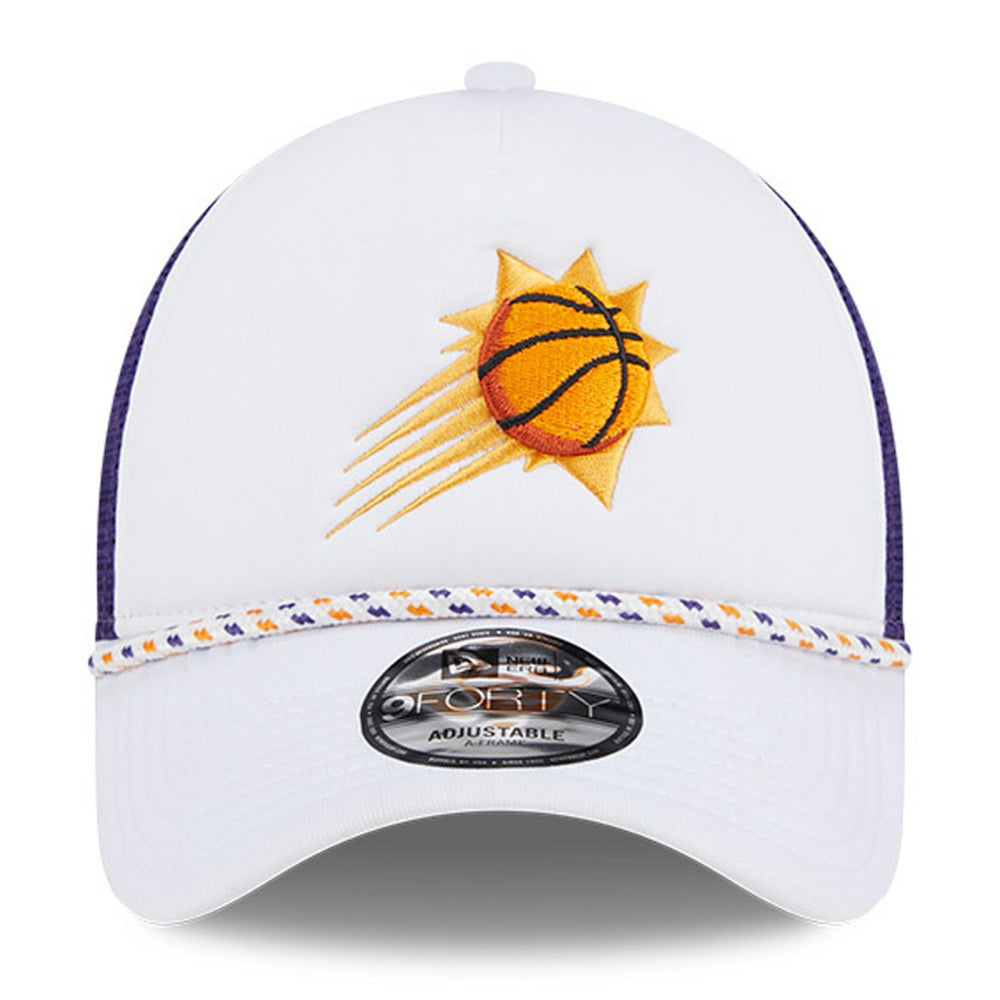 Phoenix Suns Court Sport Foam A-Frame 9FORTY Adjustable Trucker Hat White/Purple