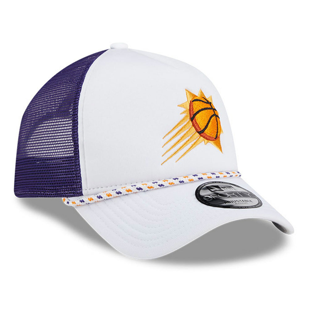 Phoenix Suns Court Sport Foam A-Frame 9FORTY Adjustable Trucker Hat White/Purple