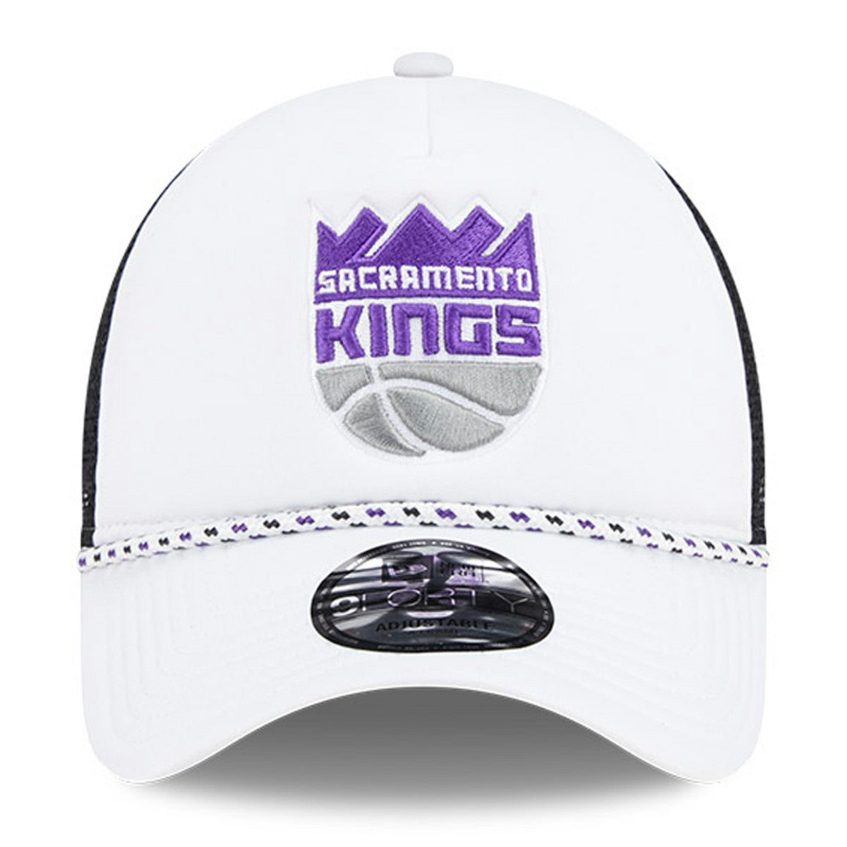 Sacramento Kings Court Sport Foam A-Frame 9FORTY Adjustable Trucker Hat White/Black