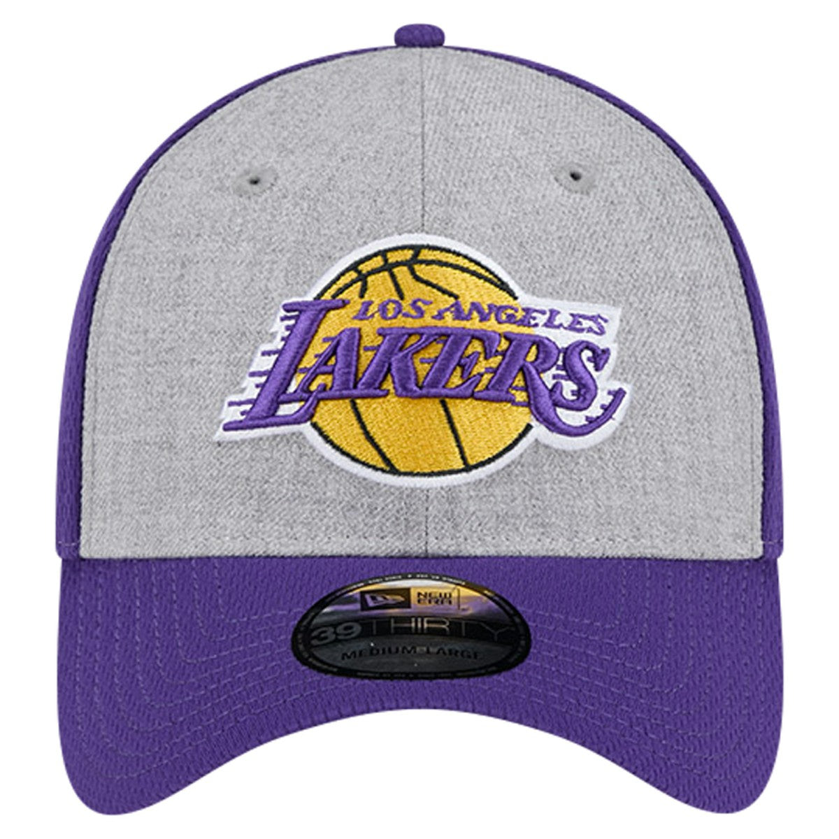 Los Angeles Lakers Two-Tone 39THIRTY Flex Hat Heather Gray/Purple