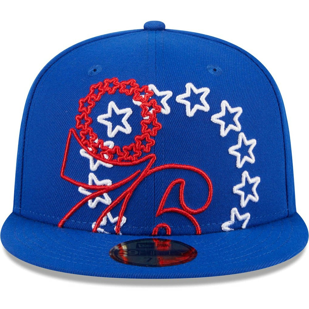 Philadelphia 76ers Game Day Hollow Logo Mashup 59FIFTY Fitted Hat Royal