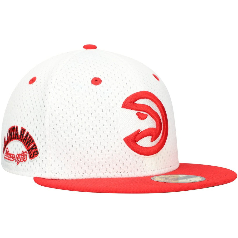 Atlanta Hawks Throwback 2Tone 59FIFTY Fitted Hat White/Red