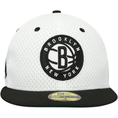 Brooklyn Nets Throwback 2Tone 59FIFTY Fitted Hat White/Black