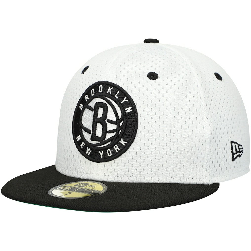 Brooklyn Nets Throwback 2Tone 59FIFTY Fitted Hat White/Black