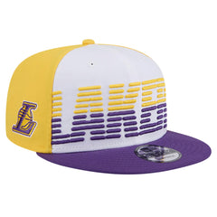 Los Angeles Lakers Throwback Gradient Tech Font 9FIFTY Snapback Hat White/Purple