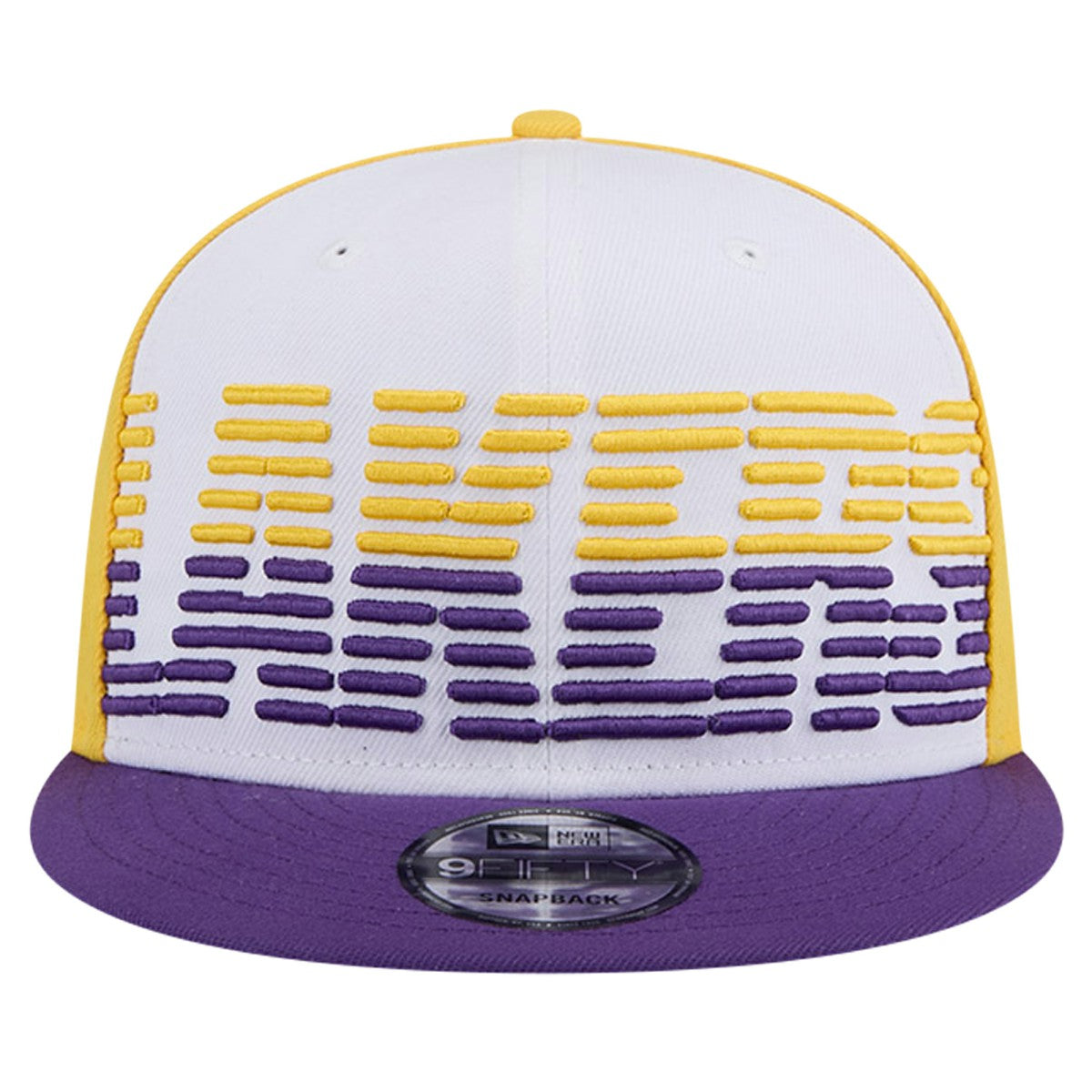 Los Angeles Lakers Throwback Gradient Tech Font 9FIFTY Snapback Hat White/Purple