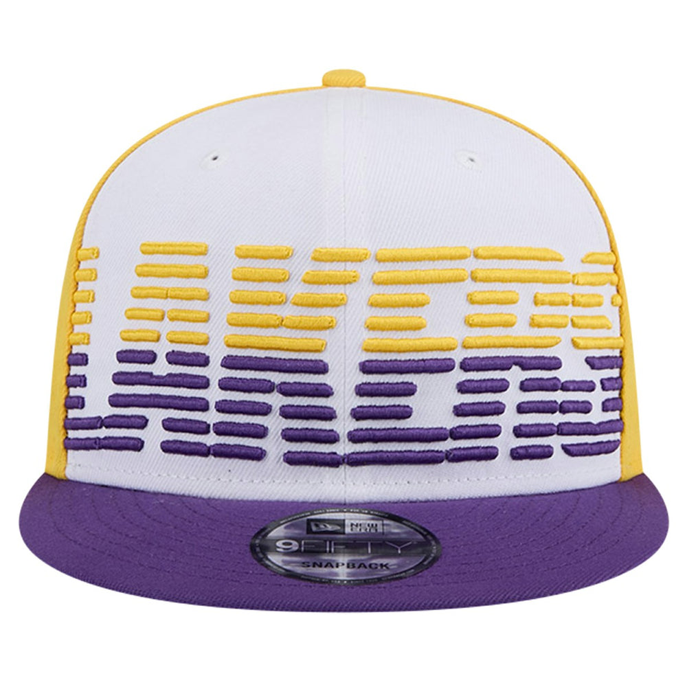 Los Angeles Lakers Throwback Gradient Tech Font 9FIFTY Snapback Hat White/Purple