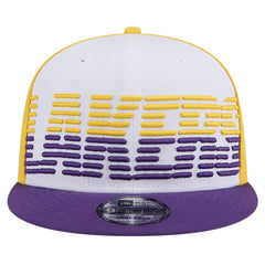 Los Angeles Lakers Throwback Gradient Tech Font 9FIFTY Snapback Hat White/Purple