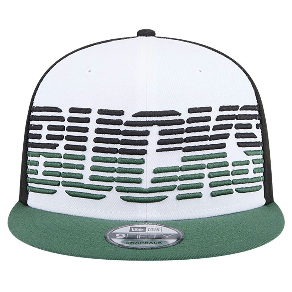 Milwaukee Bucks Throwback Gradient Tech Font 9FIFTY Snapback Hat White/Hunter Green