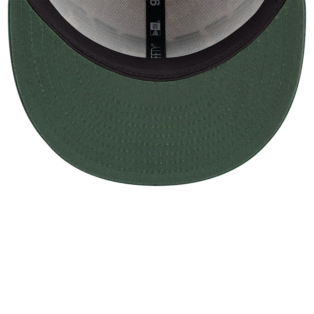 Milwaukee Bucks Throwback Gradient Tech Font 9FIFTY Snapback Hat White/Hunter Green