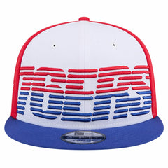 Philadelphia 76ers Throwback Gradient Tech Font 9FIFTY Snapback Hat White/Royal