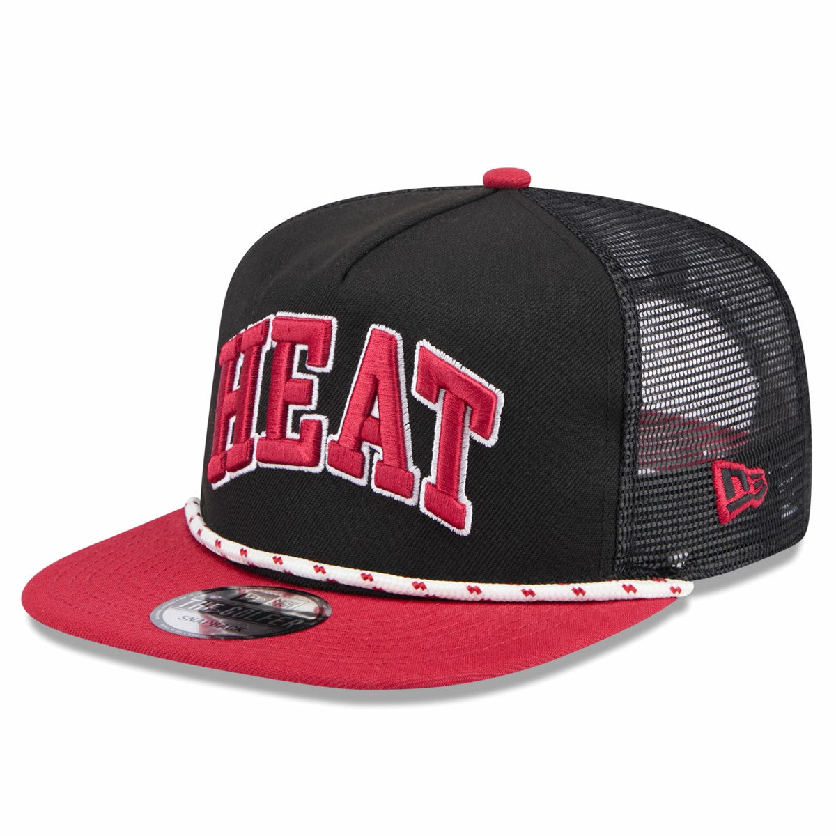 Miami Heat Throwback Team Arch Golfer Snapback Hat Black/Red