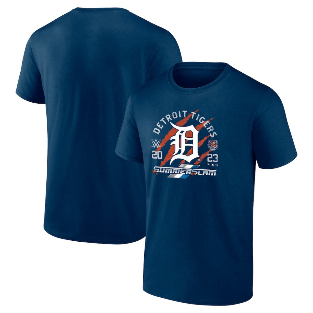 Fanatics Detroit Tigers X 2023 SummerSlam T-Shirt - Navy T-shirts