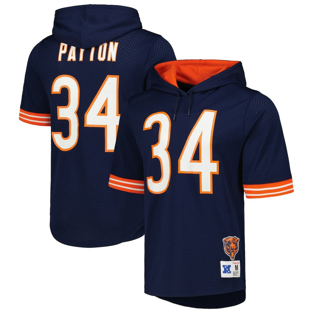 Walter Payton Chicago Bears Retired Player Name & Number Mesh Hoodie T-Shirt Navy
