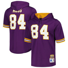Randy Moss Minnesota Vikings Retired Player Name & Number Mesh Hoodie T-Shirt Purple