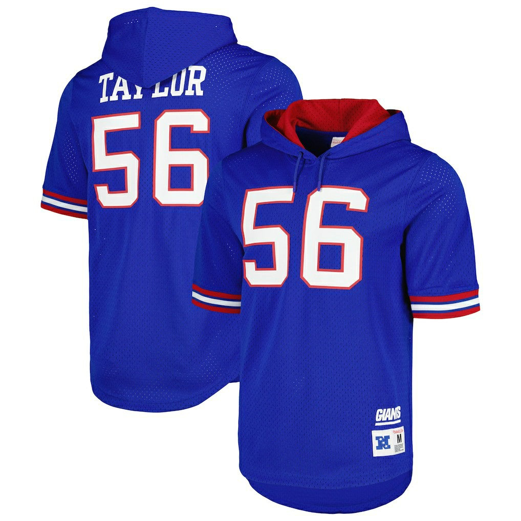 Lawrence Taylor New York Giants Retired Player Name & Number Mesh Hoodie T-Shirt Royal