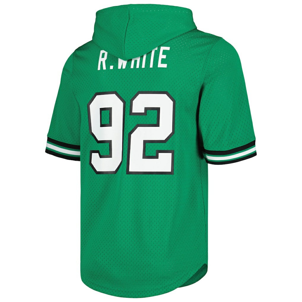 Reggie White Philadelphia Eagles Retired Player Name & Number Mesh Hoodie T-Shirt Kelly Green