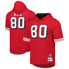Jerry Rice San Francisco 49ers Retired Player Name & Number Mesh Hoodie T-Shirt Scarlet