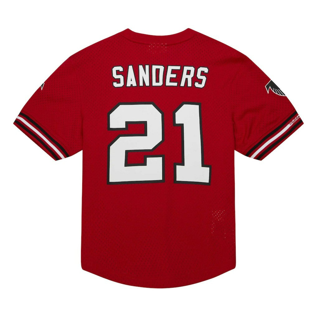 Deion Sanders Atlanta Falcons Retired Player Name & Number Mesh Top Red