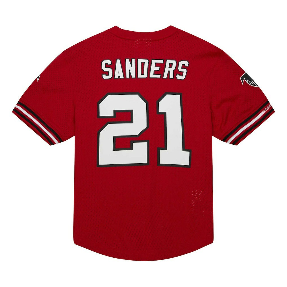 Deion Sanders Atlanta Falcons Retired Player Name & Number Mesh Top Red