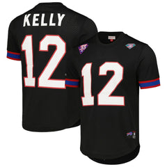 Jim Kelly Buffalo Bills Retired Player Name & Number Mesh Top Black