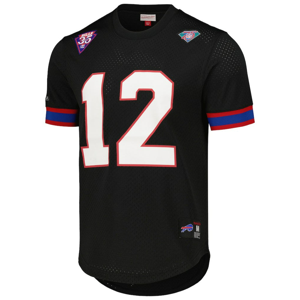 Jim Kelly Buffalo Bills Retired Player Name & Number Mesh Top Black