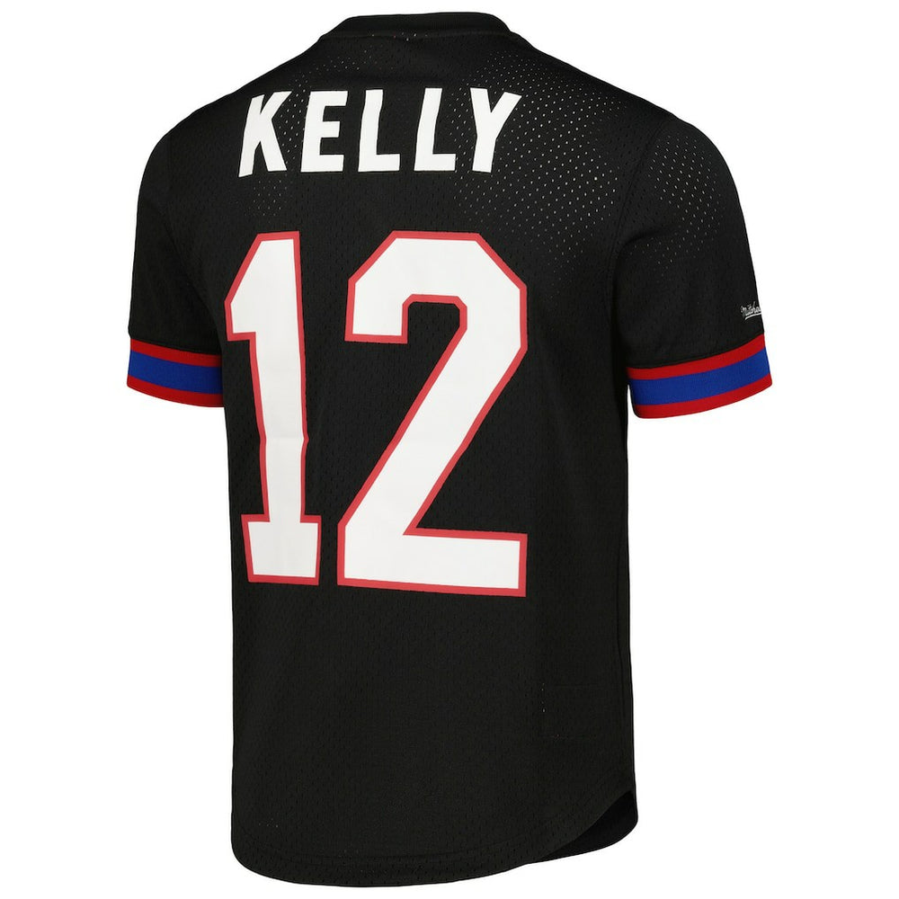 Jim Kelly Buffalo Bills Retired Player Name & Number Mesh Top Black