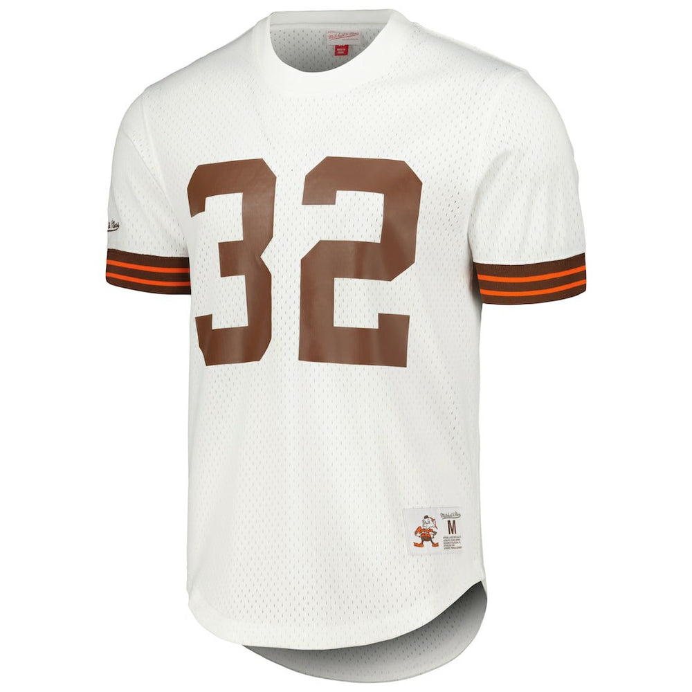 Jim Brown Cleveland Browns Retired Player Name & Number Mesh Top White