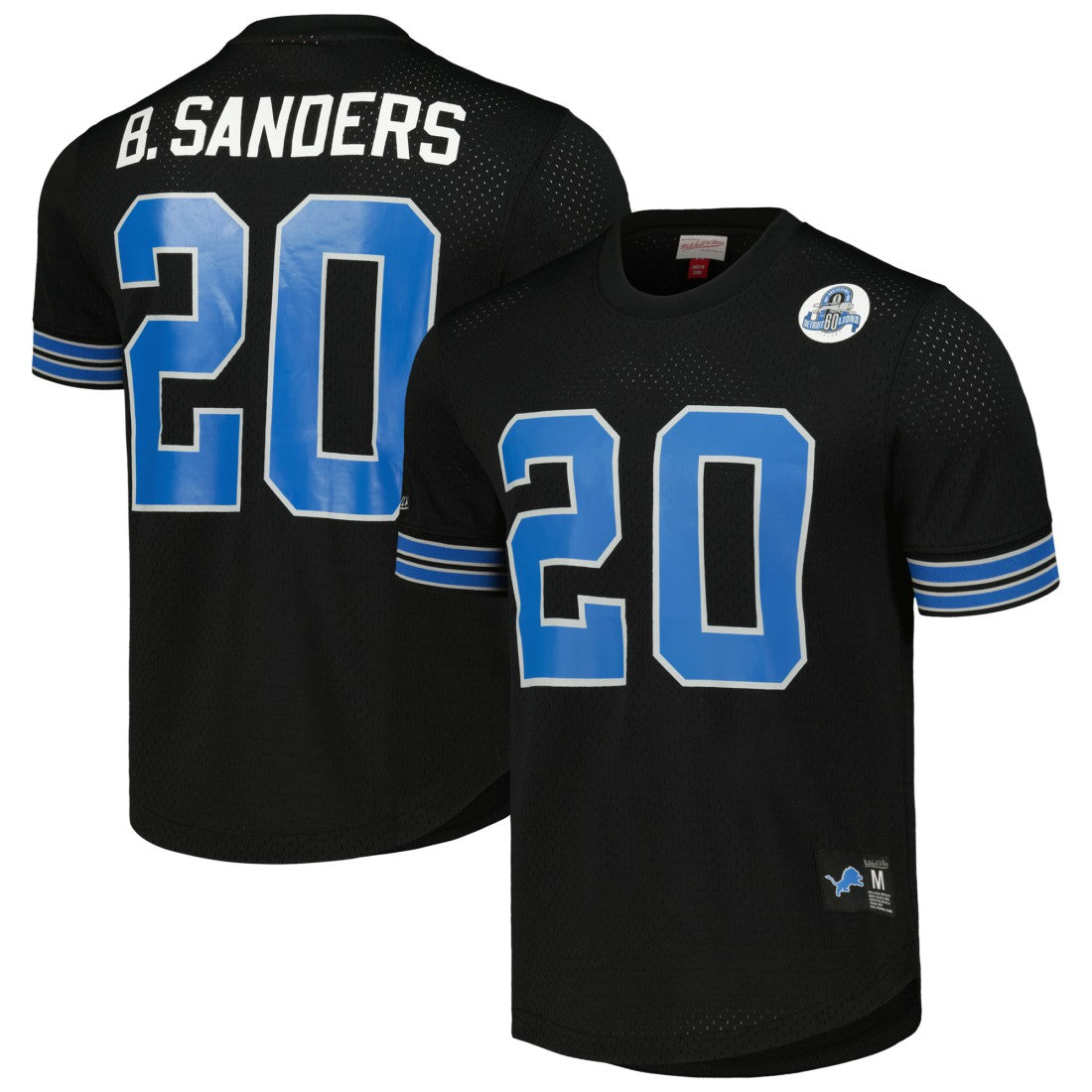 Barry Sanders Detroit Lions Retired Player Name & Number Mesh Top Black