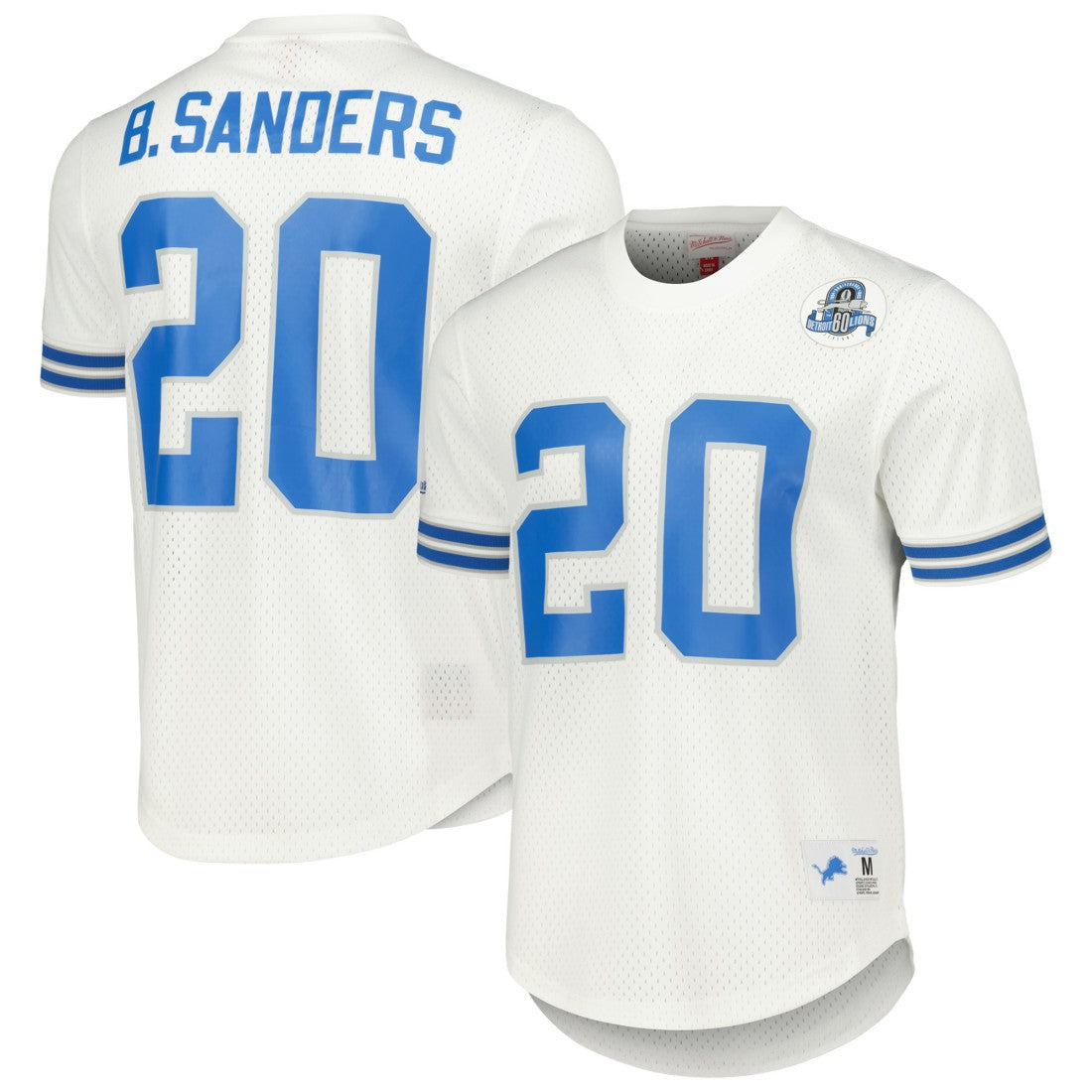 Barry Sanders Detroit Lions Retired Player Name & Number Mesh Top White