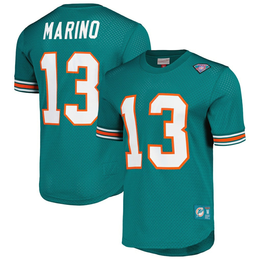 Dan Marino Miami Dolphins Retired Player Name & Number Mesh Top Aqua