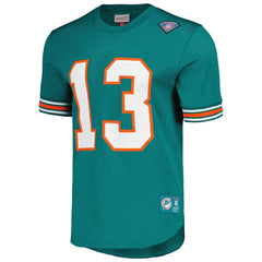 Dan Marino Miami Dolphins Retired Player Name & Number Mesh Top Aqua