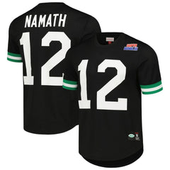 Joe Namath New York Jets Retired Player Name & Number Mesh Top Black