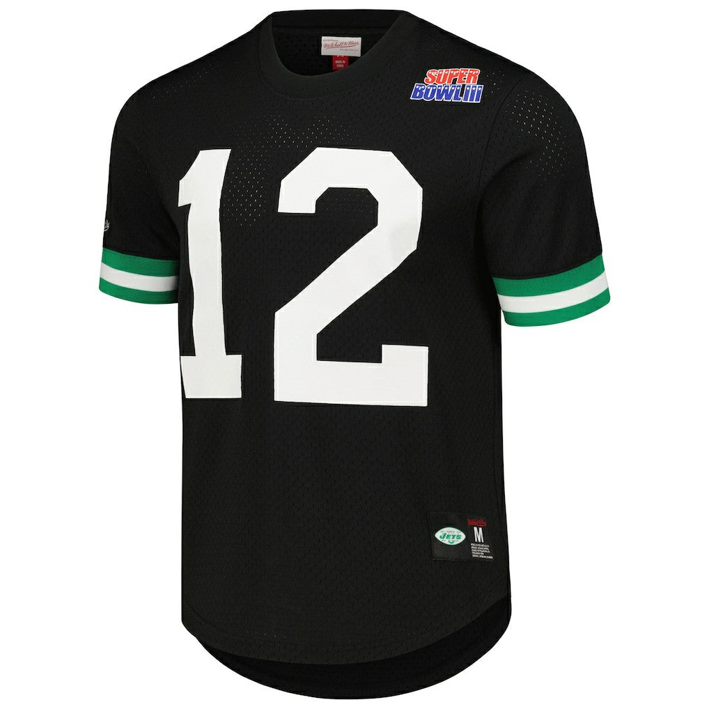 Joe Namath New York Jets Retired Player Name & Number Mesh Top Black