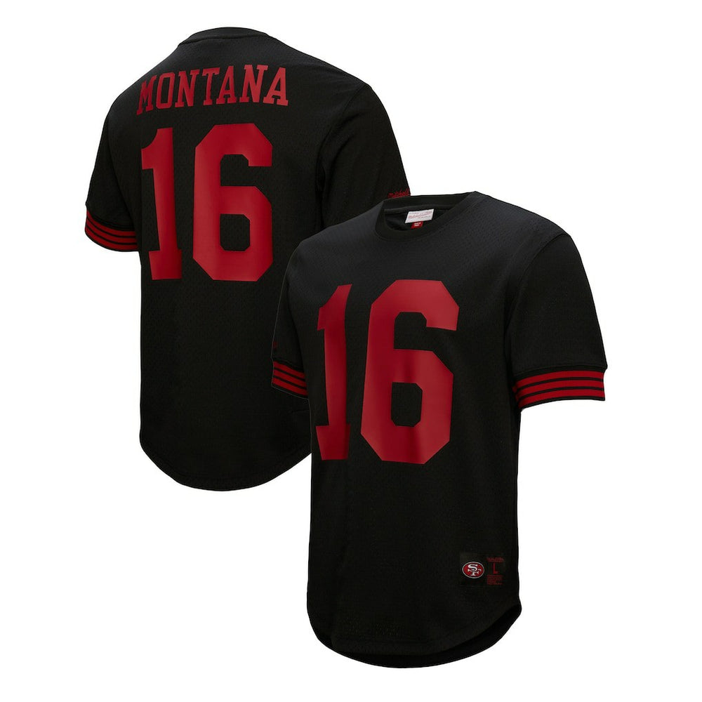 Joe Montana San Francisco 49ers Retired Player Name & Number Mesh Top Black