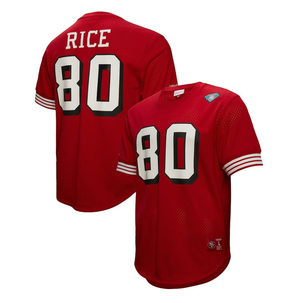 Jerry Rice San Francisco 49ers Retired Player Name & Number Mesh Top Scarlet