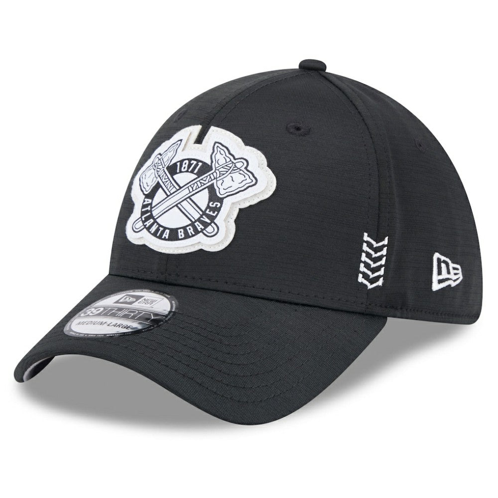 Atlanta Braves New Era 2024 Clubhouse 39THIRTY Flex Hat - Black Hats