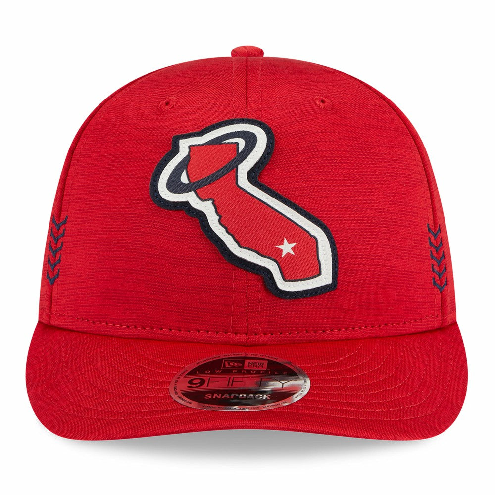 Los Angeles Angels New Era 2024 Clubhouse Low Profile 9FIFTY Snapback Hat - Red Hats